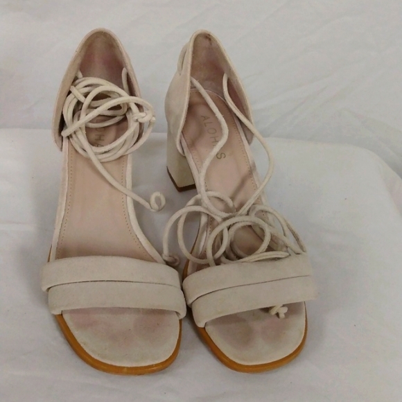 Alohas Suede Sandals With Block Heels Size EU 37/US 6.5 - Picture 3 of 10